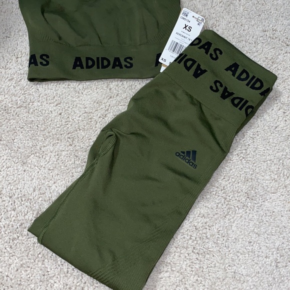 Olive green Adidas work out set - Picture 4 of 5